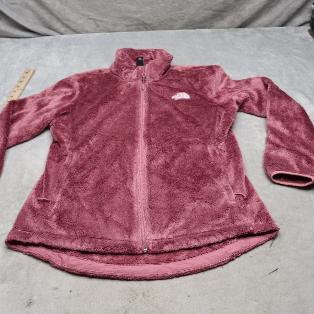 North Face Jacket Womens Large Pink Osito Fuzzy Fleece Full Zip Outdoor Hiking